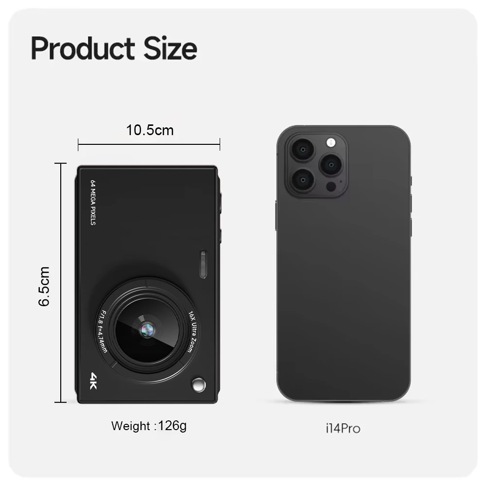 

STLF Professional 2.8 Inch 16X Zoom Digital Photo 64MP HD 1500mAh with Vintage Filters and Vloging Video Recorder 4K Quality