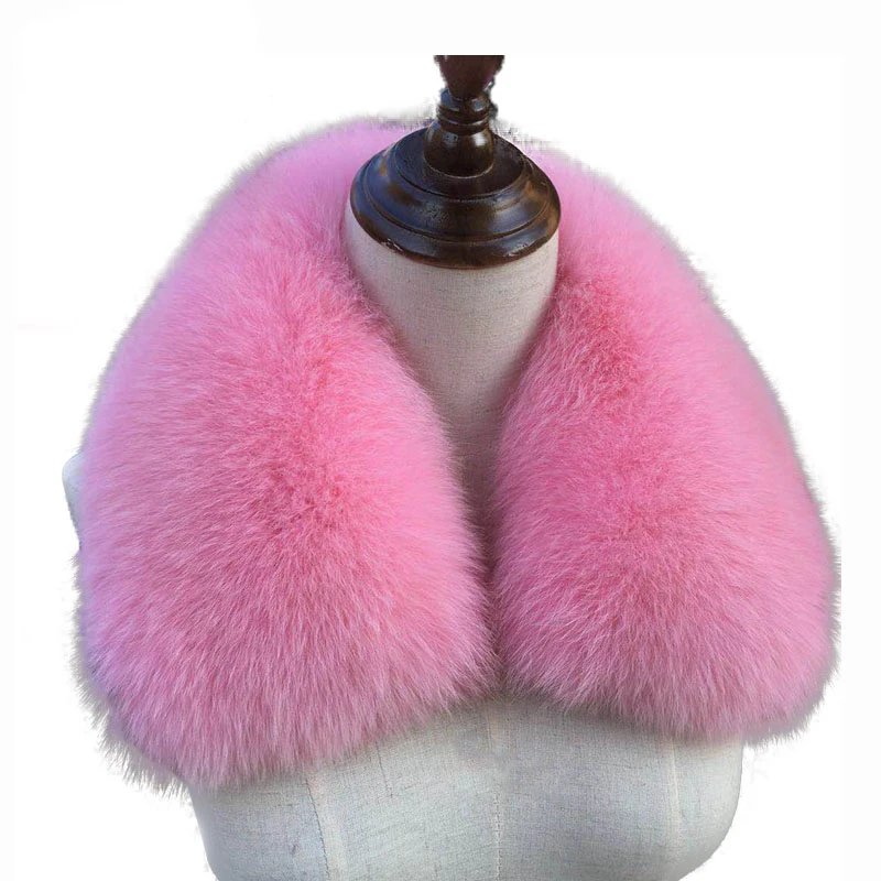 Col en Fourrure de Renard group pour Femme, Écharpe Courte pour Manteau, Écharpes en Fourrure Naturelle, Col Carré, Silencieux Court, Hiver