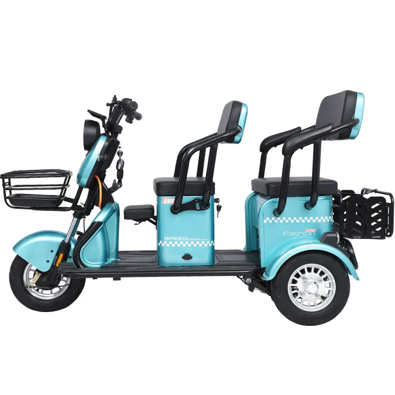 

Electric Tricycle Pick-up and Drop-off Children, The Elderly, Electric Adult Household Double-row Tricycle