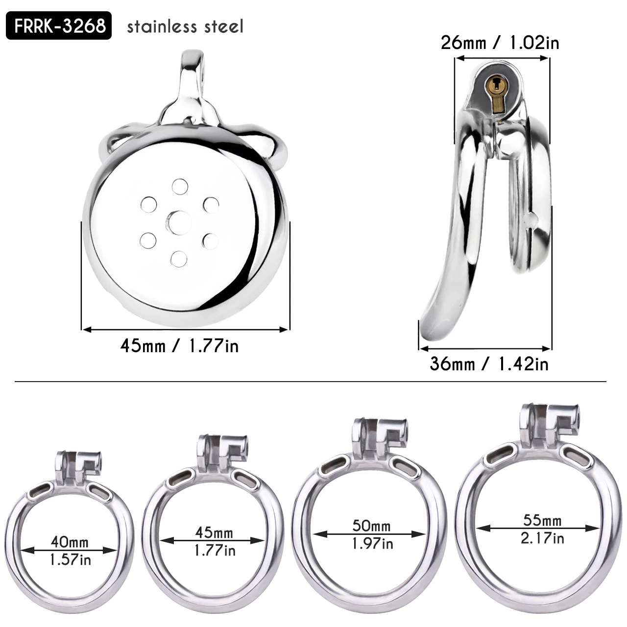 2026 Flat Button Sissies Male Chastity Cage, 240 Steel Urethral Inverted Chastity Belt, Slave Man Sex Toy Anti-Cheating - view 5