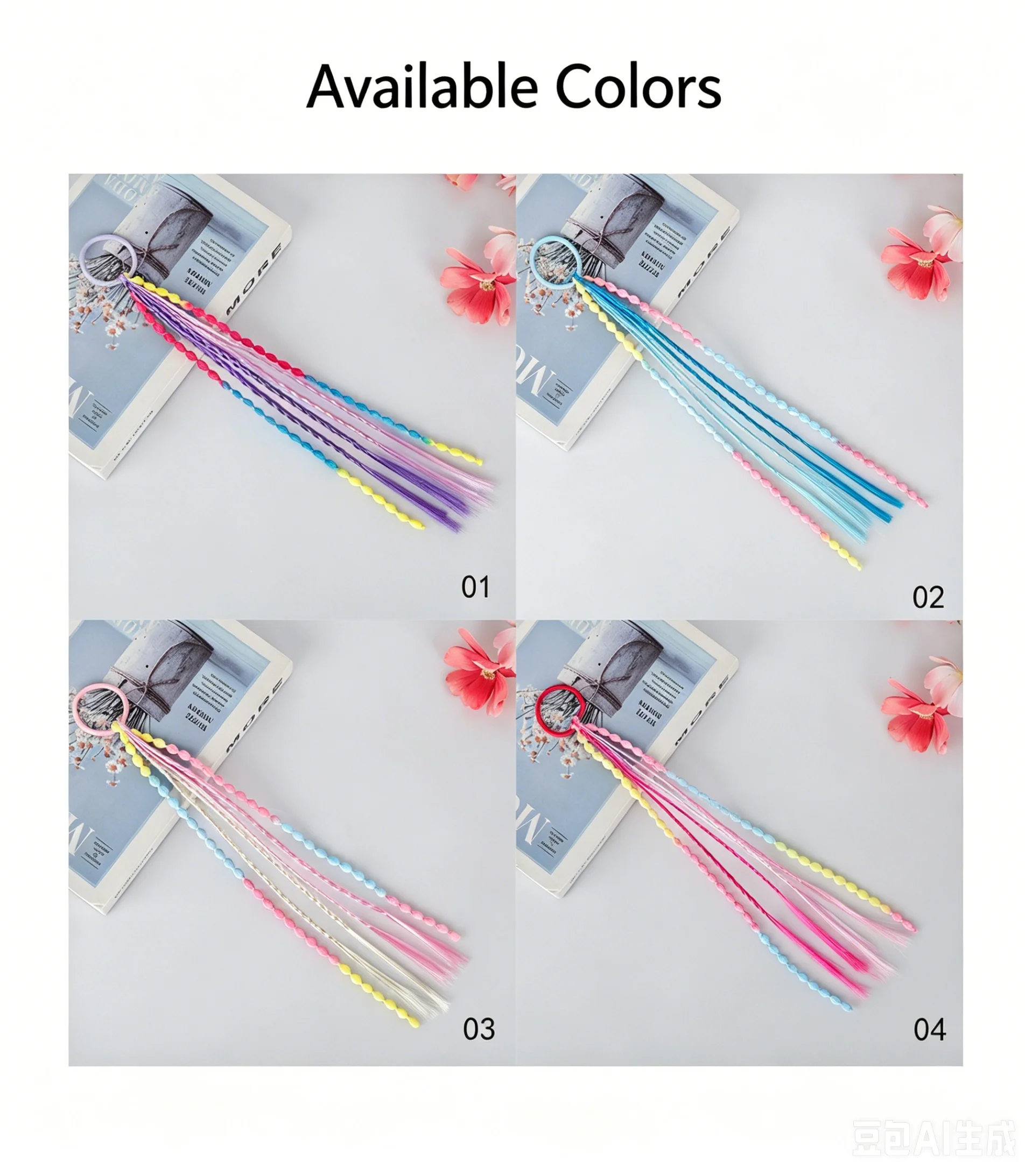 1 PCS Lovely Girls Braided Wig Ponytail Headband Rubber Hair Bands Kids Hair Accessories Hair Ornament - view 3