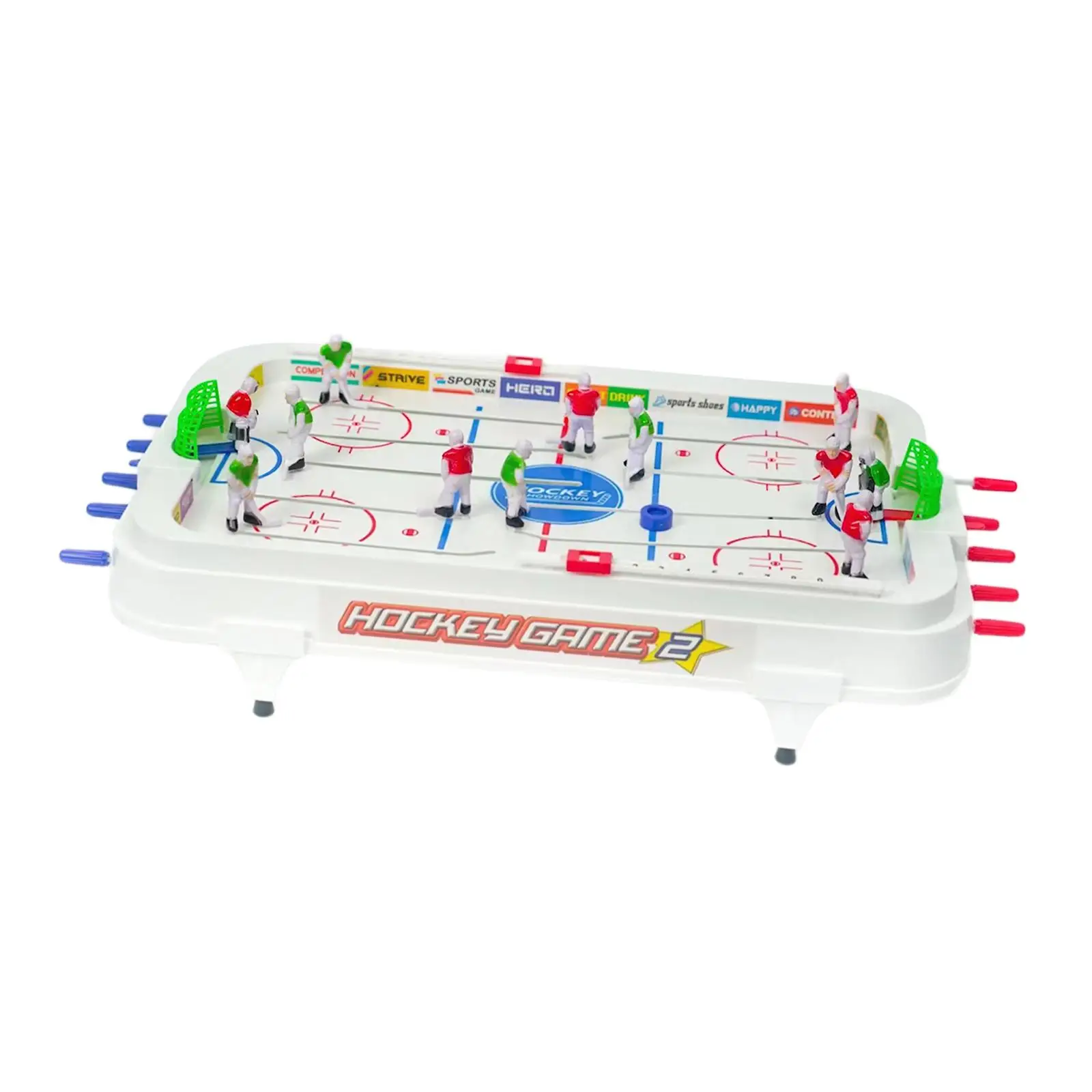 Portable Rod Hockey Toy 2-Player Tabletop Air Hockey Game for Kids Adults Family Party Travel Desk Fun Sports Gift for Children