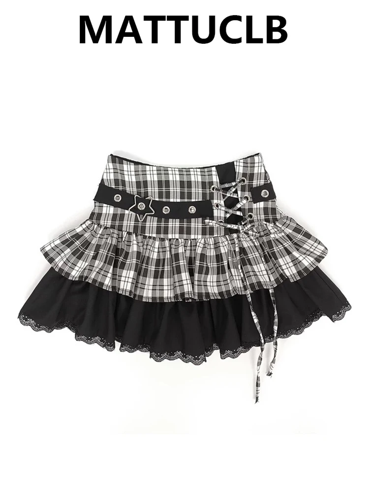 

Women Korean Shoujo 2000s Aesthetic Mini Skirt Y2k JK Plaid Skirt Cyber Punk Japanese Gyaru Coquette Kpop Kawaii Harajuku Cute