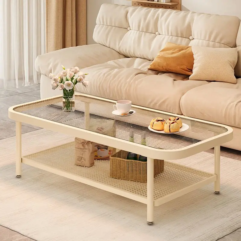 Tea table cream internet celebrity ins. Tea table Changhong glass living room household tempered glass 2023 new tea table cloud