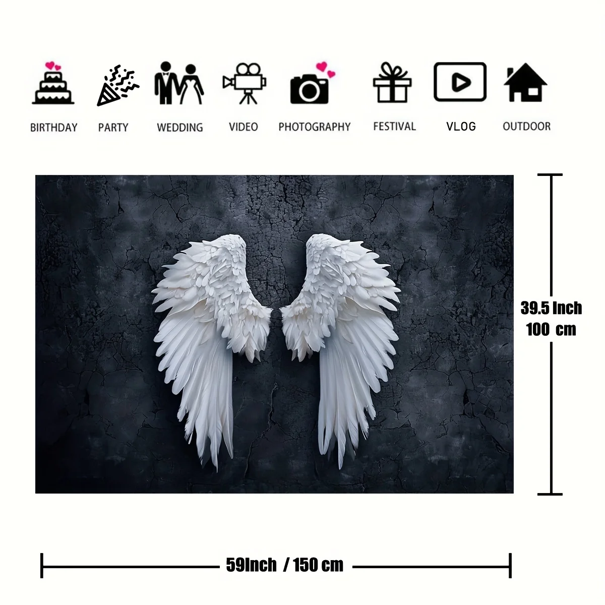 1 piece, Angel Wings background garbage wall photography background fashion art portrait photo shooting studio props