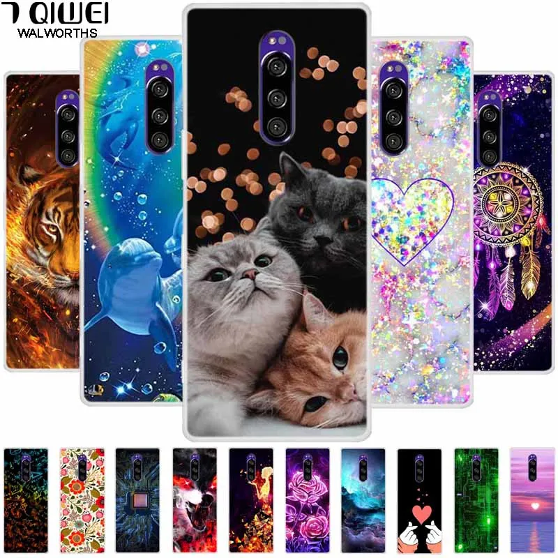 Miękkie silikonowe etui na Sony Xperia 1, kolorowe, przezroczyste obudowy na telefon Sony Xperia 1 XZ4 SO-03L SOV40 J8110, bumper