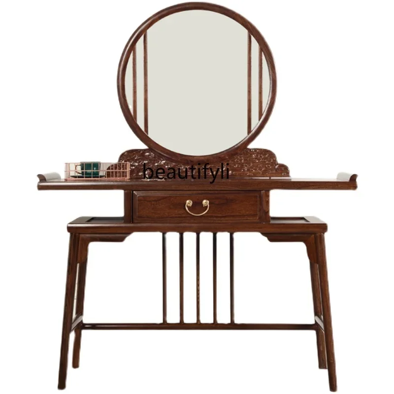 

New Chinese Style Solid Wood Dressing Table Makeup Table Simple Flip Dressing Table