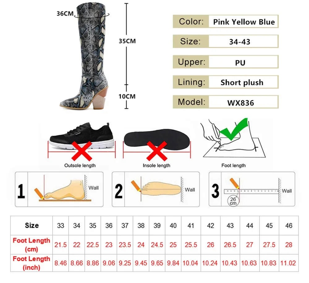 Pink Yellow Blue Women Knee High Boots Western Cowboy For Ladies Long Winter Botas Zip Pointed Toe Cowgirl Wedges Booties 2024