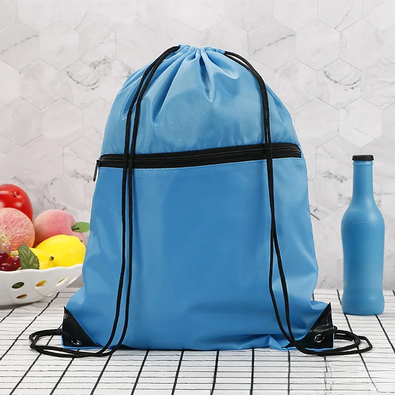 Versatile Drawstring Backpack Foldable Waterproof Lightweight Durable for Gym Outdoor Activities Unisex with Practical Pockets