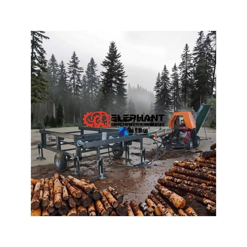 30T Hydraulic Wood Processor Log Splitter Firewood Processor Machine with Conveyor Log Wood Splitter Woodworking Machine