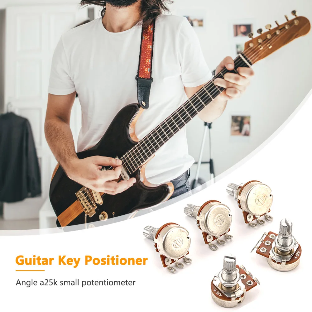 1/5Pcs Guitar Potentiometer A25K A500K B500K A250K B250K Potentiometer Splined Small Pot Electric Guitar Bass 18mm Shaft Parts