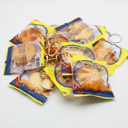 Simulation Pastry Keychain Butter Cookies Keychain Child Snacks Model Keyring Bag Pendant Pastry Decorate Jewelry Gift