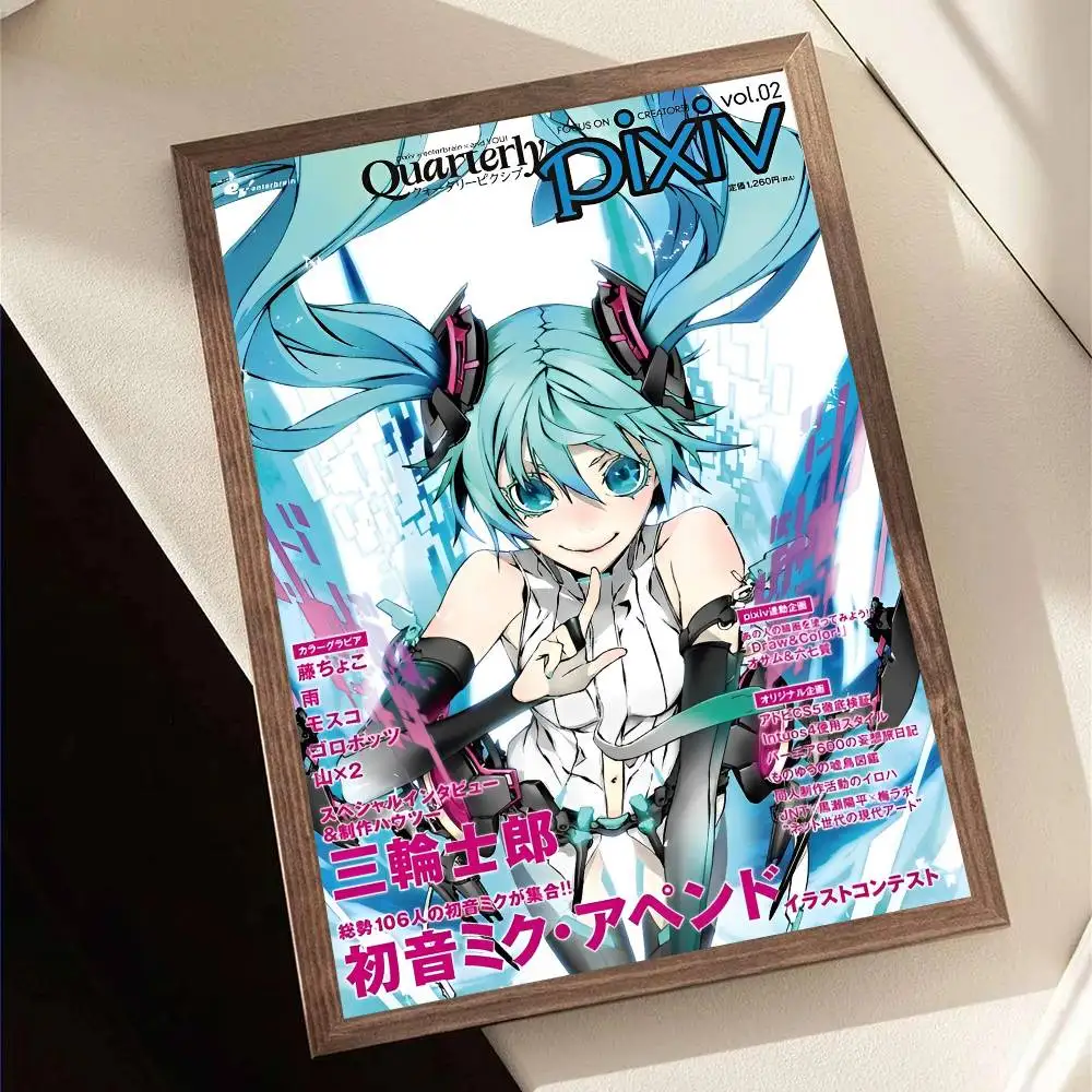 1 قطعة أنيمي H-HATSUNE-Girl M-MIKU المشارك طباعة لغرفة النوم غرفة المعيشة ديكور المنزل اللوحة جدار الفن HD صورة جدارية #4