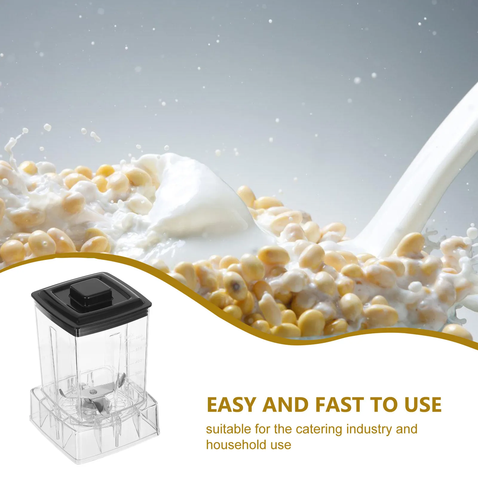 Commercial Blender Cup Large Capacity 600Ml Plastic Jar for Soy Milk Juices Food Processor Mug Ideal for Restaurant Cafe