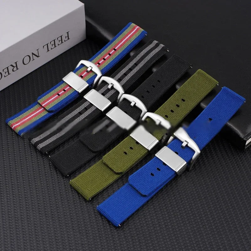 Nylon Canvas strap Watch Band 18mm 20mm 22mm 24mm Bracelet for Men Women Replacement Accessories Sport Quick Relace Wrist Band