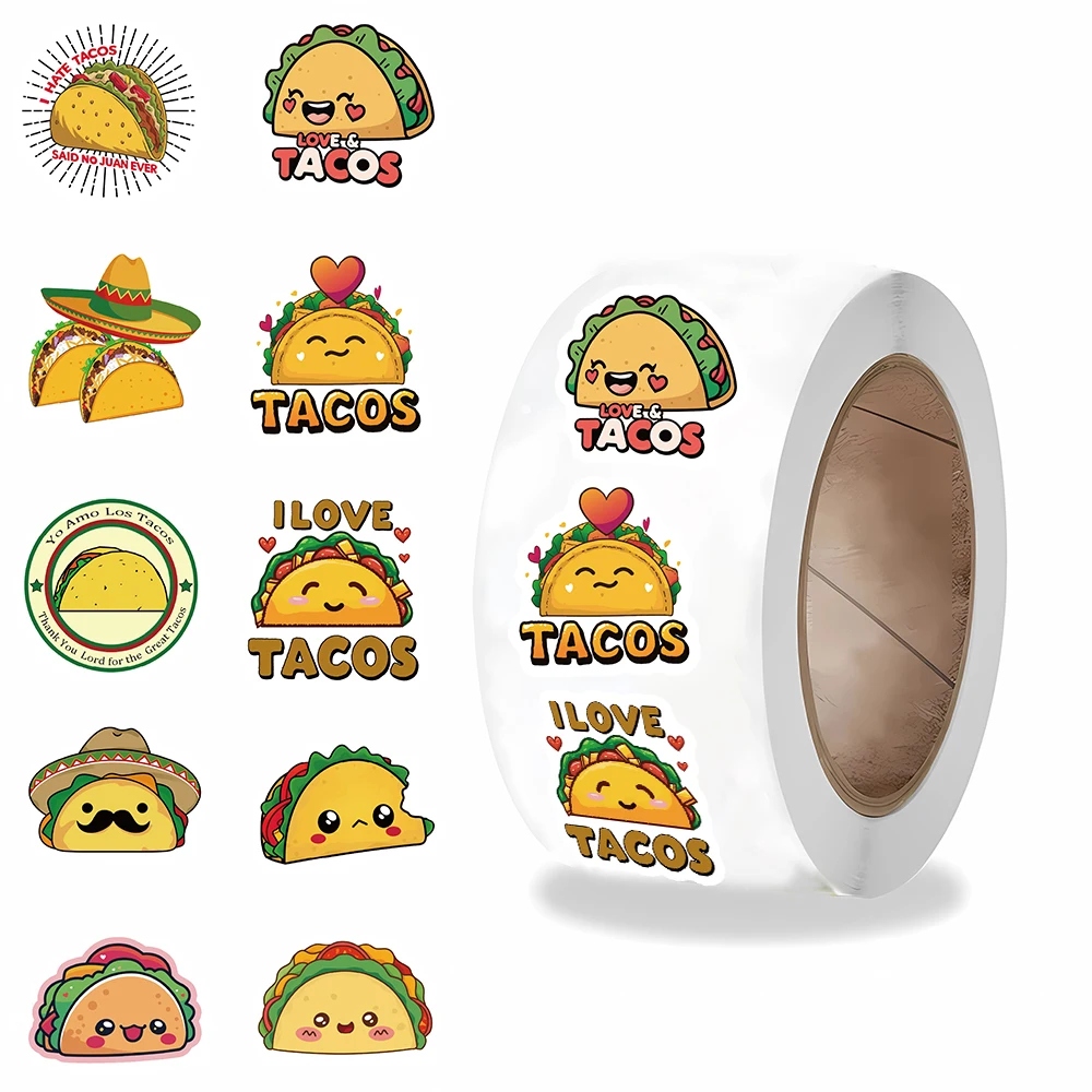 500 SZTUK Naklejek Taco Roll Nostalgia Harajuku Streetwear Scrapbooking Kawa Telefon Casual Skateboard Moda Estetyczne Naklejki