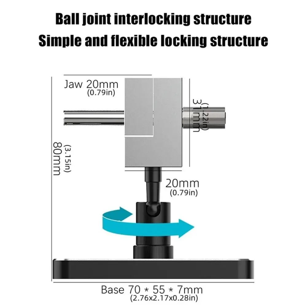 Aluminum Alloy Mini Table Vise Precision Clamp Model Assembly 2in1 Bench Vise 14 Holes Model Building Mini Vise DIY