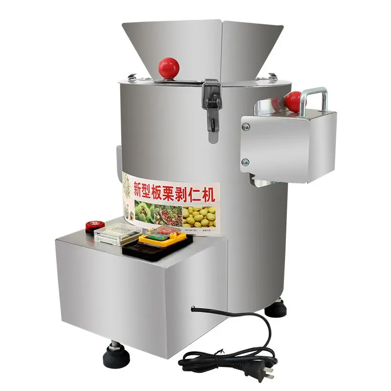 Rechargeable Chestnut Shelling Machine All Stainless Steel Body Emergency Stop Safety Button Low Damage Rate Chestnut Peeler