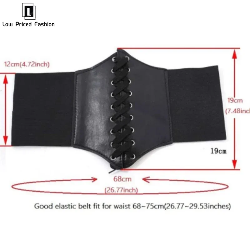 Mode frauen Korsett Gürtel Gothic Pu Leder Weibliche Elastische Bustier Bund Abnehmen Vintage Korsett Schwarz Breiten Gürtel Für Mädchen