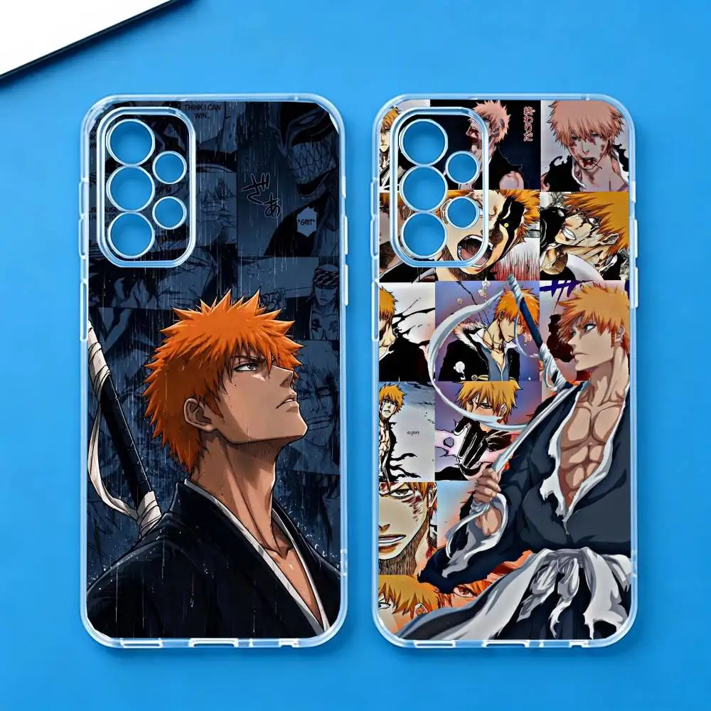 Anime B-Bleach-ES I-Ichigo Kurosaki  Phone Case Transparent Silicone Soft For Samsung S25,S24,S21,S22,S23,S30,Ultra,S20,Plus,Fe