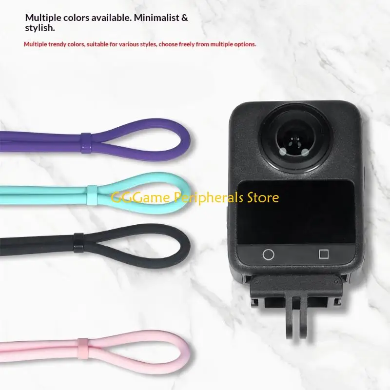 

U55B Adjustable Silicone Wrist Strap for Action Cameras Featuring Secure Lock and Comfort Fit for Extended Outdoor Activity