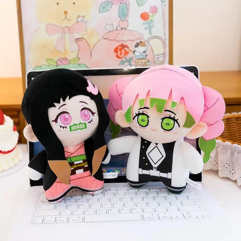 Demon Slayer Kamado Tanjirou Kamado Nezuko Q Version Embroidery Plush Doll Bedroom Desktop Decoration Anime Enthusiast Collect