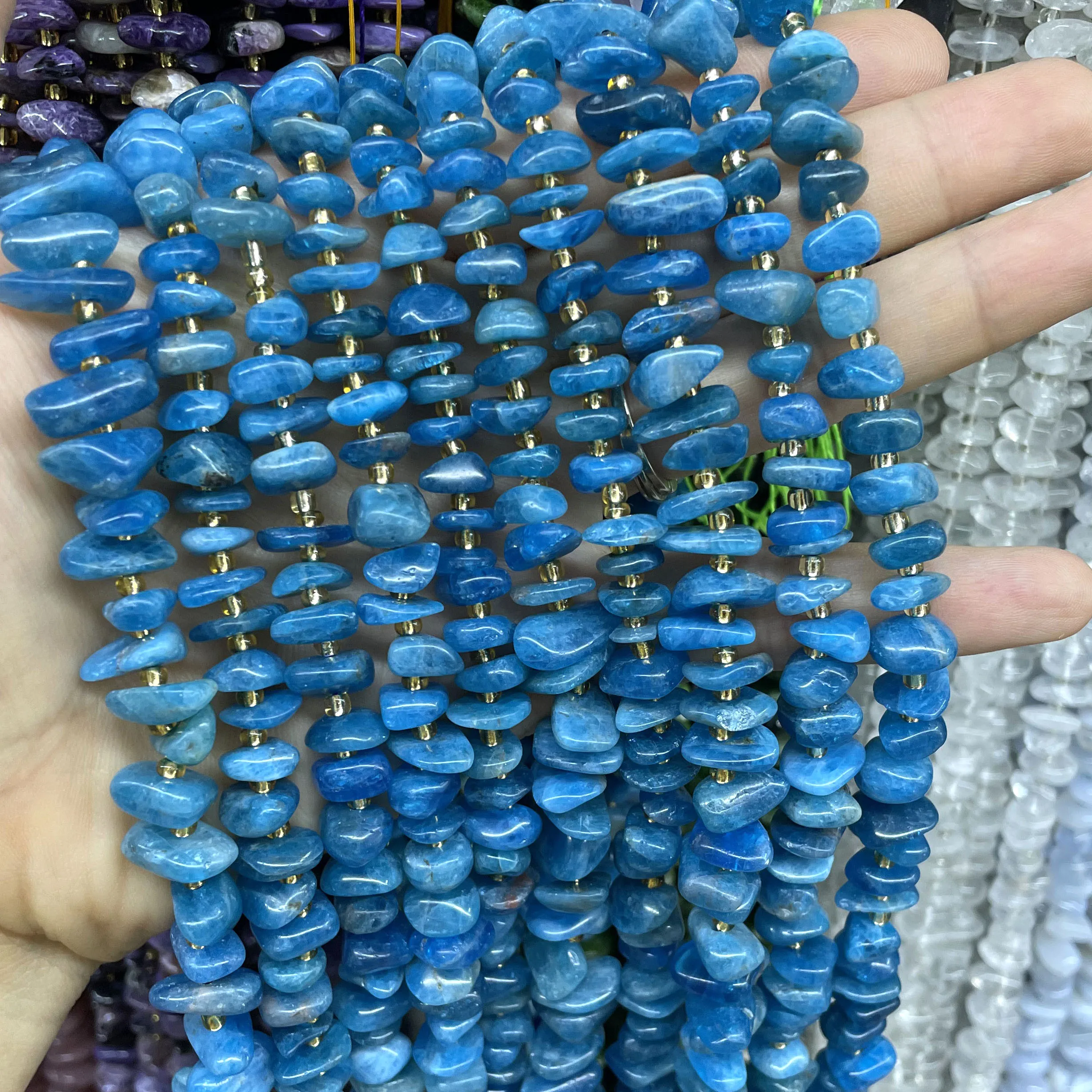 8-12MM Natural Stone Irregular Blue Larimar Loose Spacer For Jewelry Making DIY Bracelet Necklace Materials Accessories