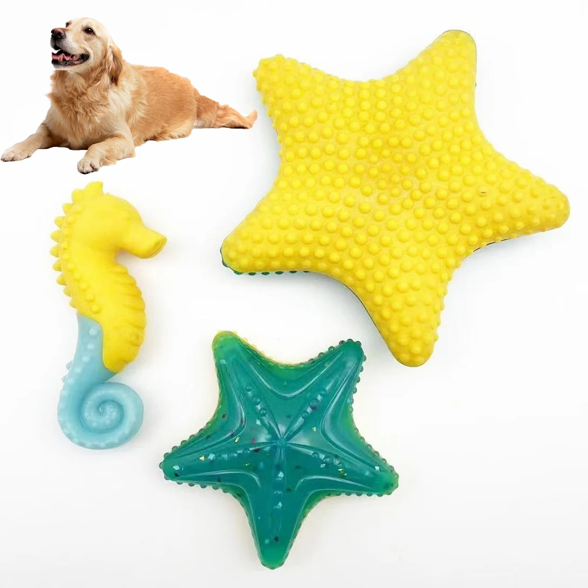 Hundespielzeug kann im Sommer spülen und gefroren werden, im Dunkeln leuchten, im Wasser schweben und sind wiederverwendbare Haustierspielzeuge aus Gummi