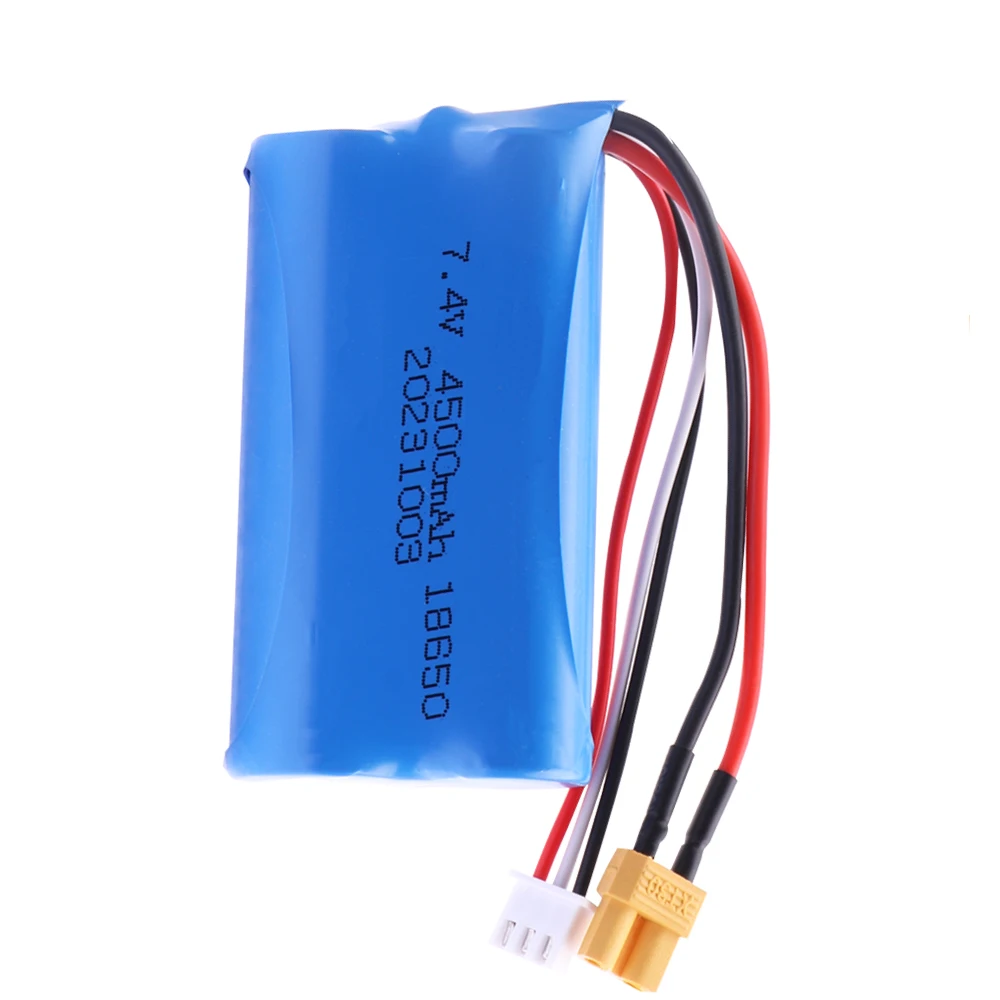 7.4 V 4500mAh bateria Lipo wtyk XT30 dla HUINA 580 1580 1583 zabawki zdalnie sterowane akcesorium 7.4 V 2S dla 1580-005 Huina 580550 583 582