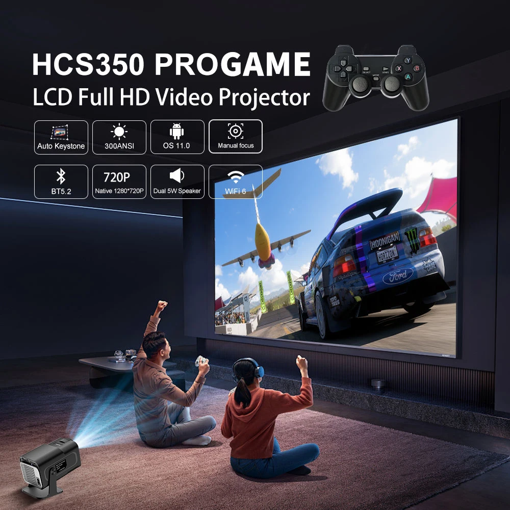 Project Hcs350 Pro Retro Video Game Consoles Handheld Game Console WIFI Portable Intelligent Quad Core Projector Arm Cortex-a53