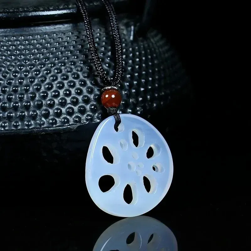 

Подвеска из корня лотоса из натурального агата, халцедона, мужские и женские подвески