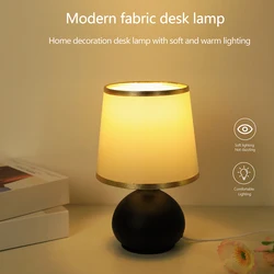 Modern linen art table lamp LED home lighting decoration table lamp suitable for bedroom lighting