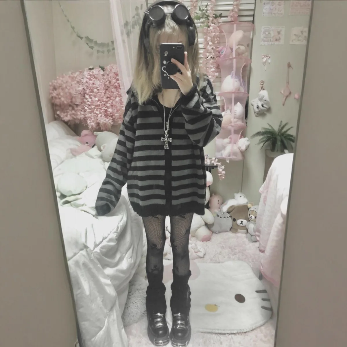 الشارع الشهير خمر Harajuku القوطية شريط مقنع البلوز معطف الجمالية ضئيلة سترة Y2k عادية الشرير الجرونج هوديس المرأة