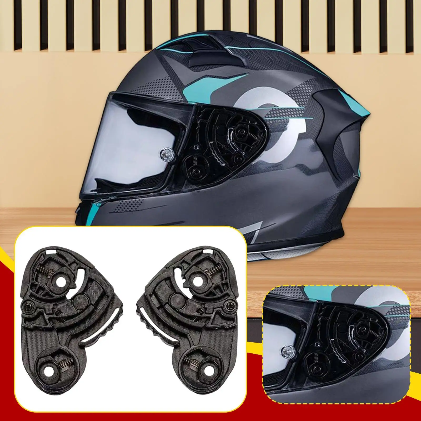 

2 Pieces Helmet Visor Base Helmet Base Professional Attachment Sturdy Black Helmets Part Side Plate for MT Kre Sv