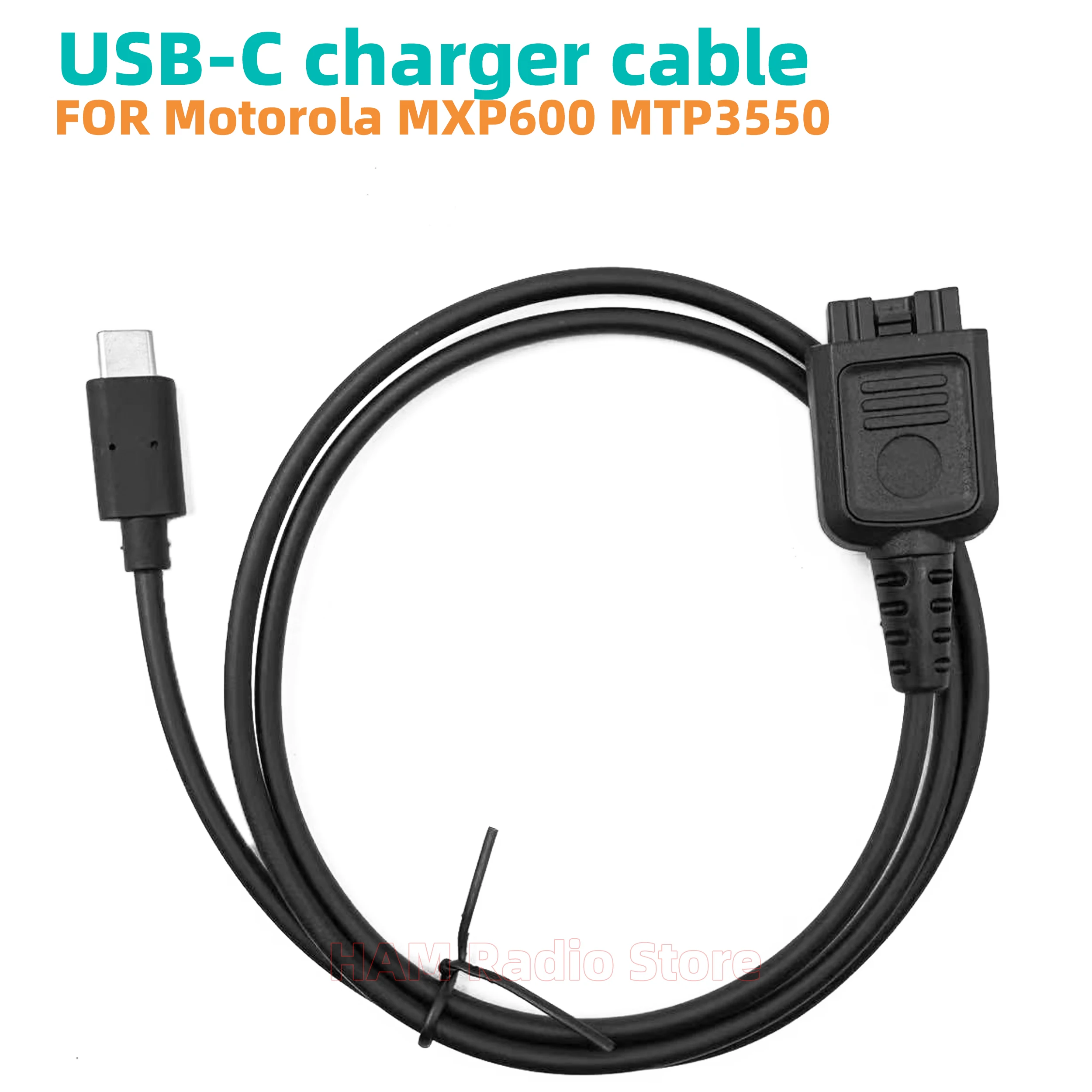 Walkie Talkie Type-C Charger Cable For Motorola MXP600 MTP3100 MTP3150 MTP3250 MTP3500 MTP3550 MTP6550 MTP6750 (Type-C to Radio）