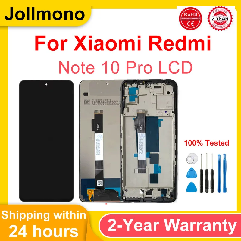 

AMOLED LCD Screen For Xiaomi Redmi Note 10 Pro LCD Display Touch Screen Digitizer Assembly M2101K6G M2101K6R Screen Display Part