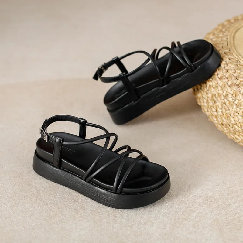 

2025New Summer Soft Sole Platform Sandales for Women Fashion Thick Sole Wedge Women Shoe Casual Roman Sandals Sandalias De Mujer