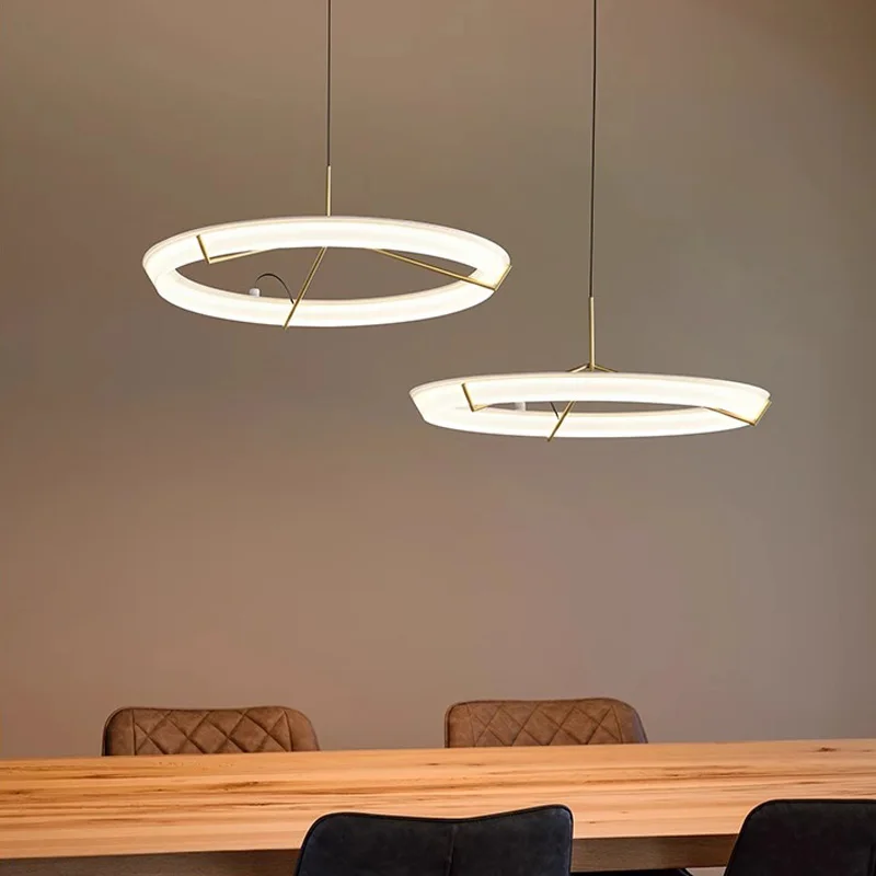 

Aipaite Gold/black Aluminium Acrylic Pendant Lamp With Round Body For Living Room, Bedroom Home Decor Light Fixtures