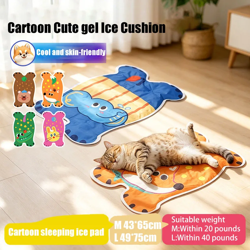 

Pet Ice Pad Refreshing Cool Summer Dog CatCute Cartoon Easy To Wipe Gel Cat Litter Comfortable Skin-friendly Cool Sleeping Mat