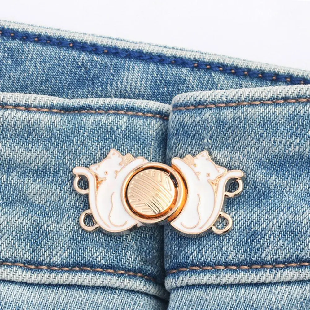 Fivelas de Cintura Ajustável para Mulheres, Botões Jean, Cintura Aperta, Clipes de Calça, Muito Soltos
