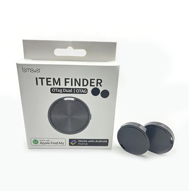 Black Air TagTracker for iOS Android Bluetooth Tracking Tag Item Locator F8 work with iOS Find My/Google Find Hub App Key Finder