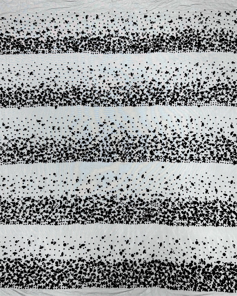 Shining Diamond Beaded Plastic Lace Trim Fabric Sequin Tulle Net for Dress Making Stage Design - Dress Fabric for Sewing
