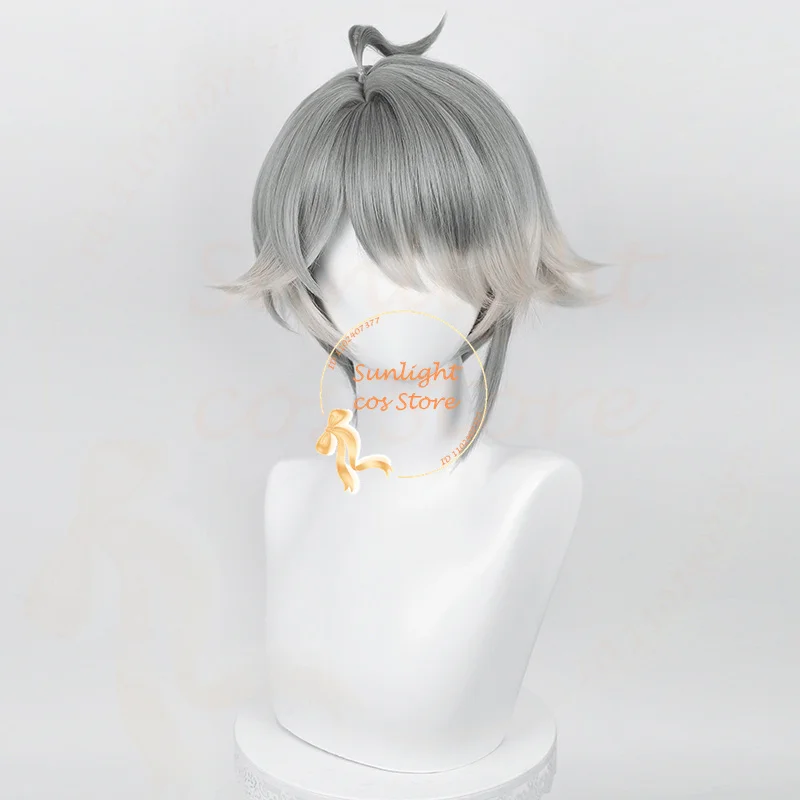 IN Stock Alhaitham Wig Cosplay  Sumeru Al haitham Cosplay Wig 30cm Gray Gradient Heat Resistant Hair Role Play Wig