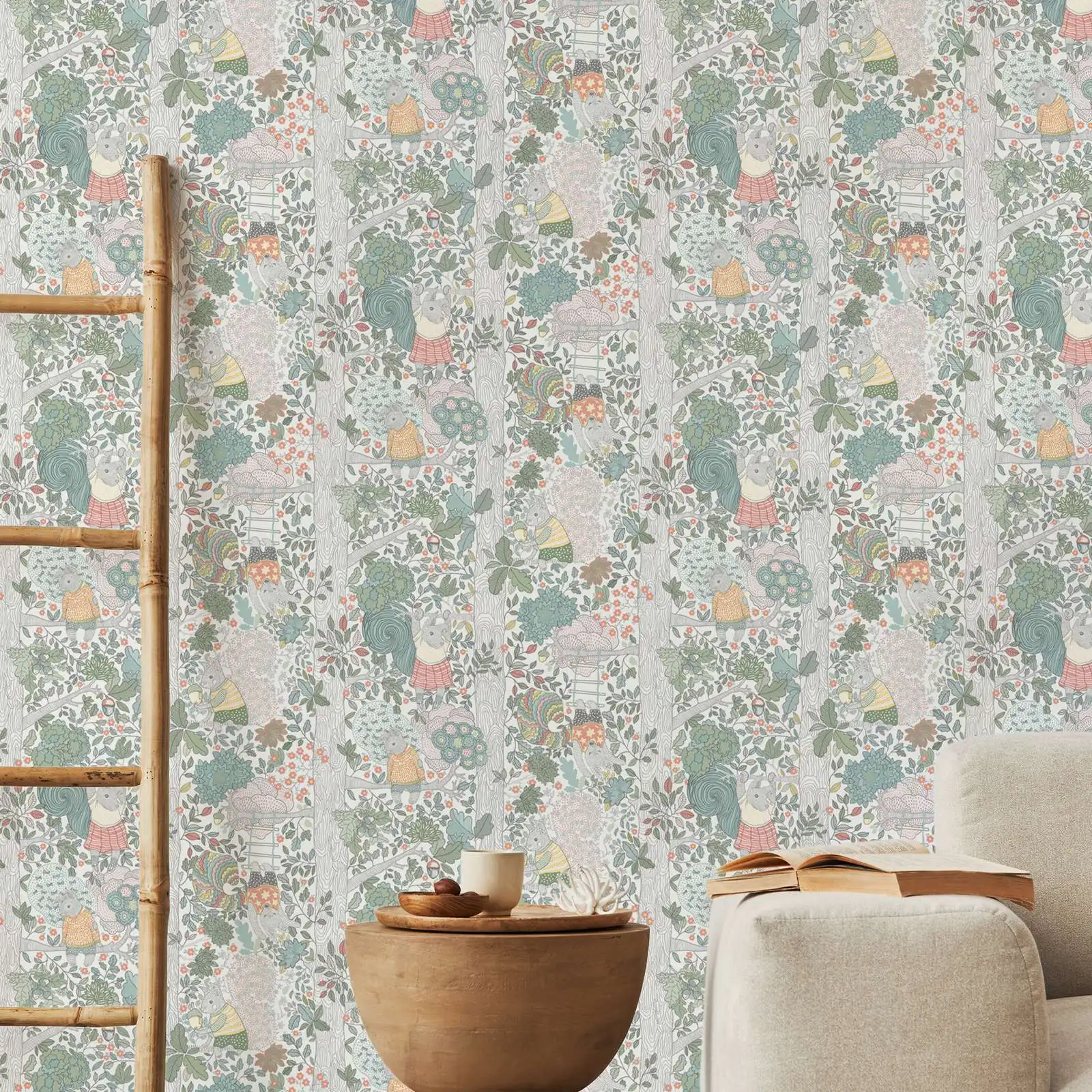 Children's Room Wallpaper, Cute Animal Pattern Wall Papers For Kids, Peel and Stick Or Tradition Non-woven Un-paste Wallpaper