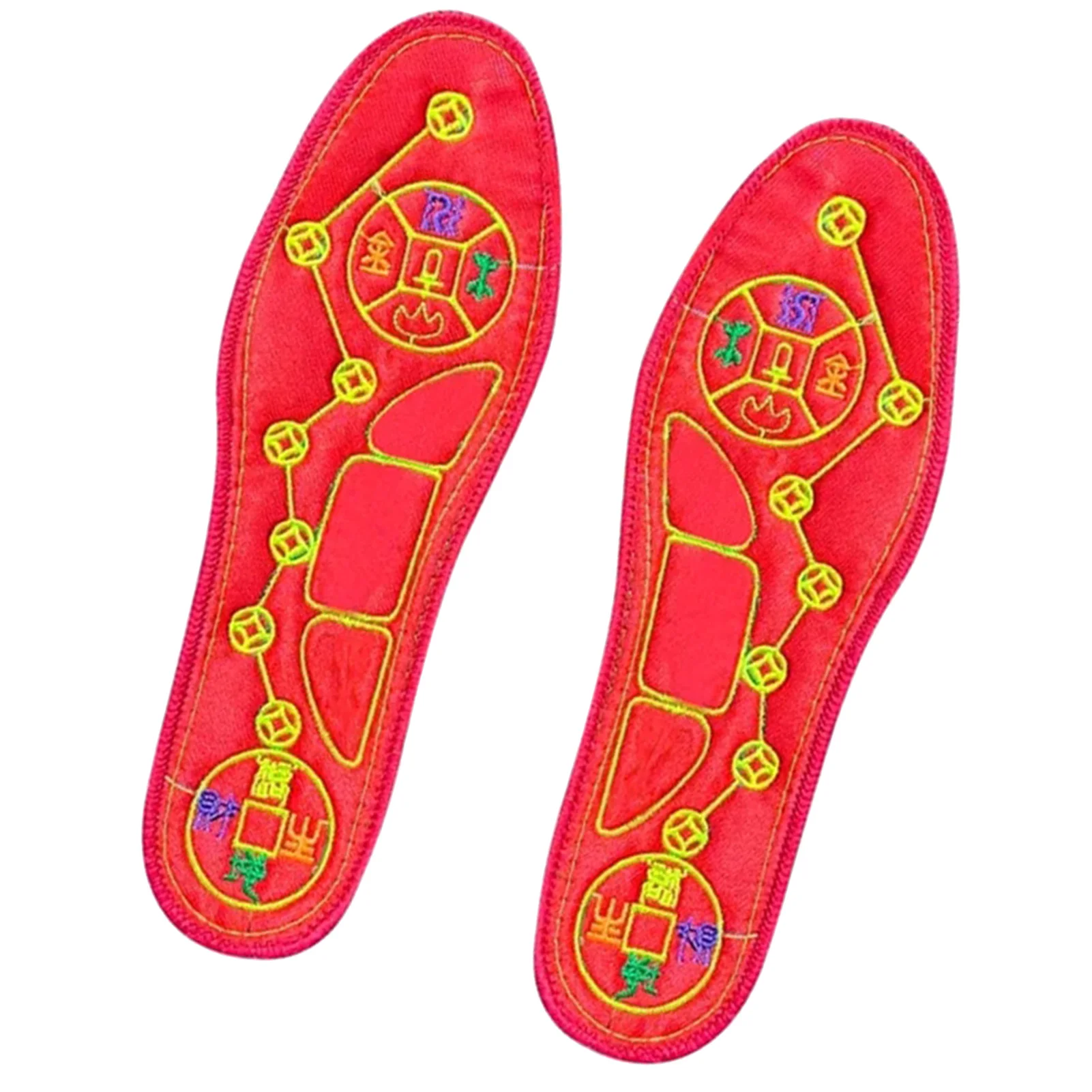 Men's And Women's Embroidered Insole Exercise Shock Absorption Soft Elastic Shoe-Pad Fits All Footwear Slippers Socks Boots