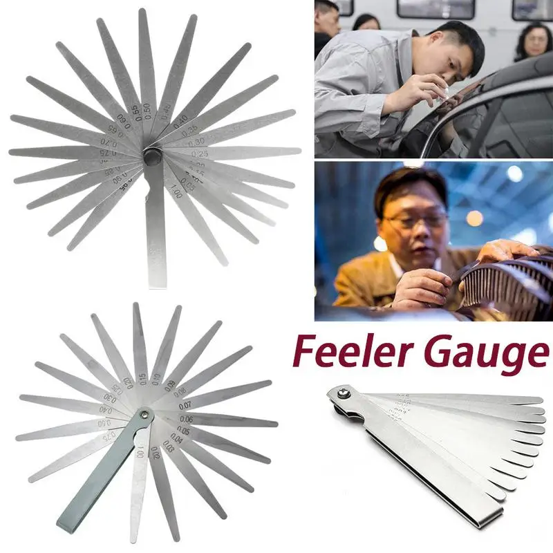 Metric Feeler Gauge 17/20 Blades Set Tappet Gap Measure Tool Range 0.02/0.05mm Valve Motorcycle Measurement