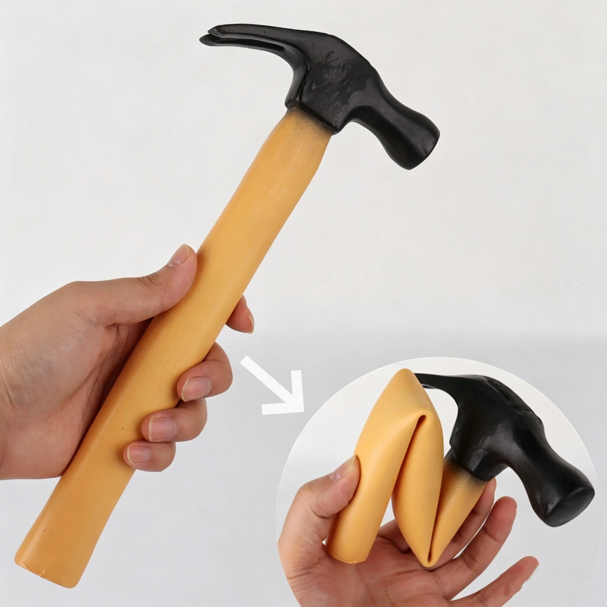 Trick Hammer Decor Prop Realistic Soft Grip Special Fun Touch Humorous Novelty Entertainment Item Halloween Holiday Adults Gifts