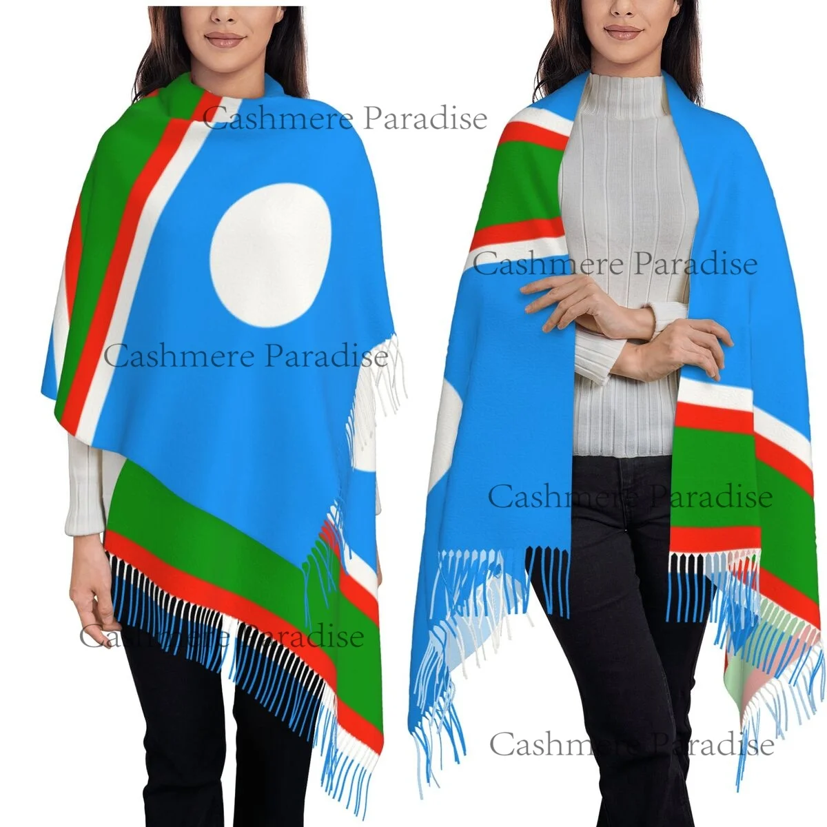 Bufanda suave con bandera de Sakha (Yakutia) para mujer, bufanda suave y cálida, chal de invierno para Halloween
