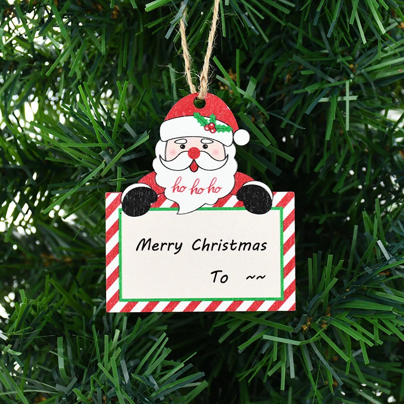 

1/2/4/6/10PCS Blank Natural Wooden Pendants Santa Claus Wood Board DIY Xmas Gift Tags Christmas Tree Hanging Decor Home New Year