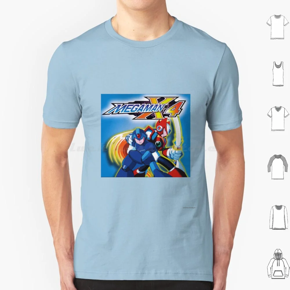 تيشيرت كلاسيكي Megamanx4 من Megaman ، ميجا مان ، X4 Psx ، منصة Retro gaming ، ألعاب للرجال والنساء ، 6XL ، ألعاب فيديو للأطفال